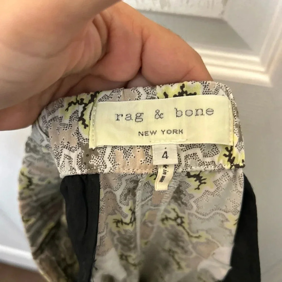 RAG & BONE Pastel Multicolor Silk Straight Leg Pants sz 4 - Picture 3 of 6